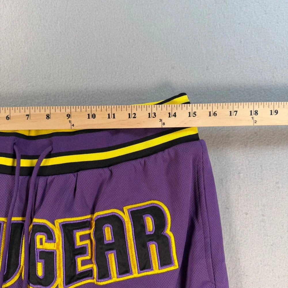 Rawgear Mens Basketball Shorts Purple Yellow vintage  Mesh Athletic Gym  Large